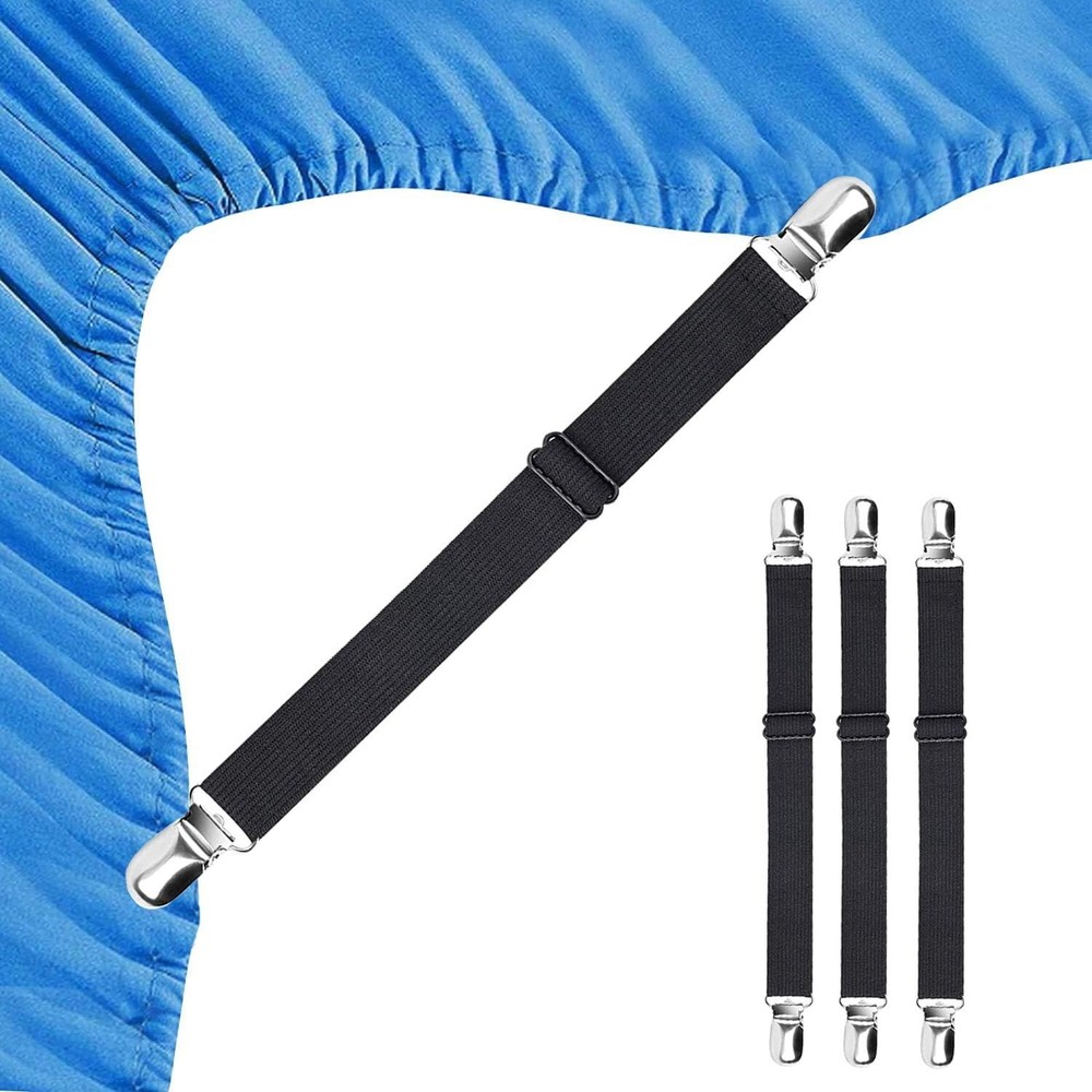 Bed Sheet Straps 4 Pcs Bed Sheet Holders Fitted Sheet Clips Adjustable Sheet Sus