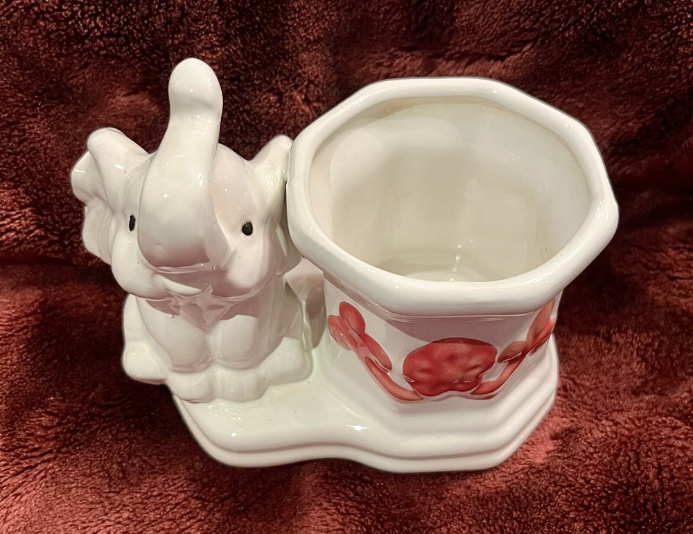 Glazed ceramic elephant planter