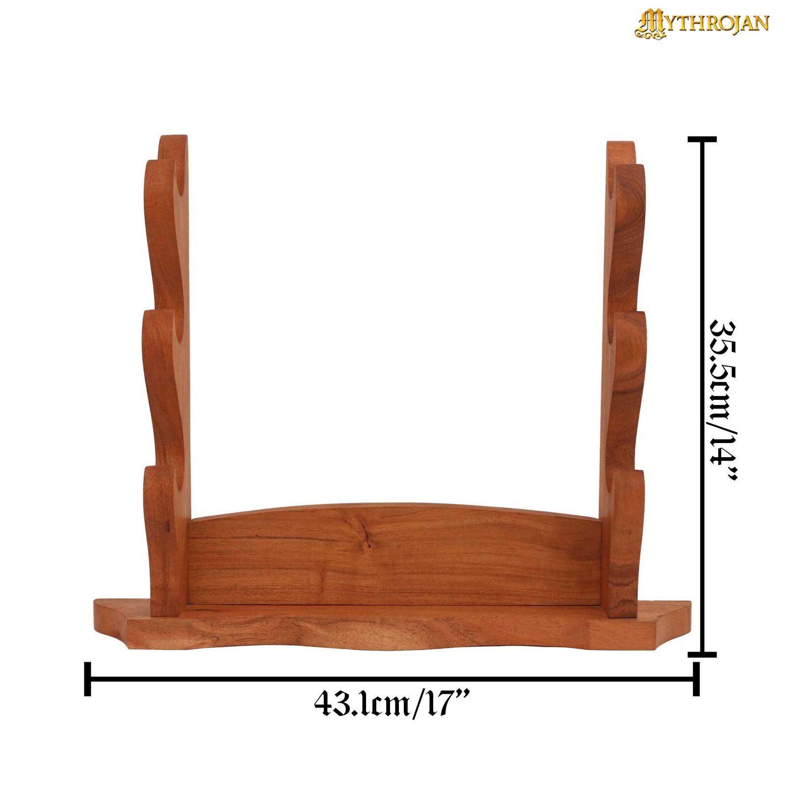 Katana Stand Sword Axe Display Wooden Holder Medieval 3 Tier Table Top Natural