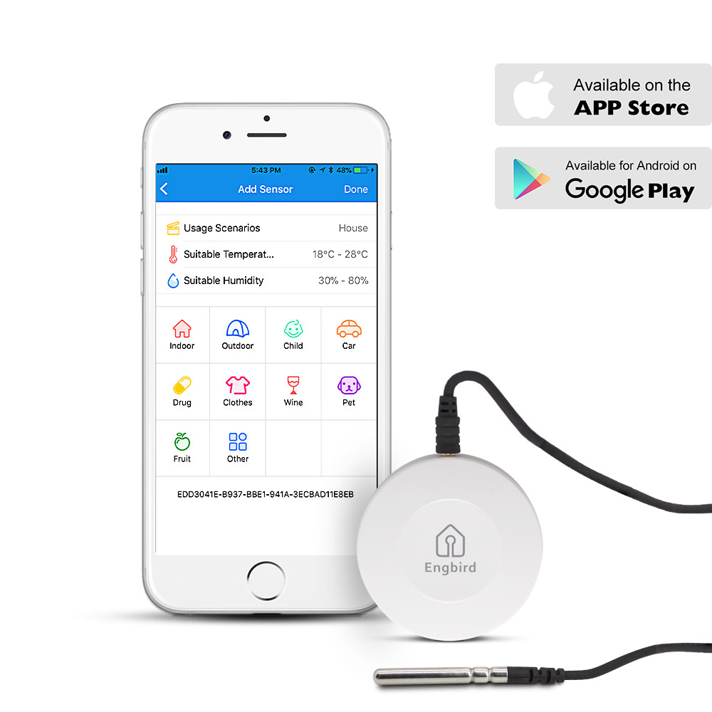 Inkbird Humidity Temperature Data Logger Record Bluetooth Inner External Sensors