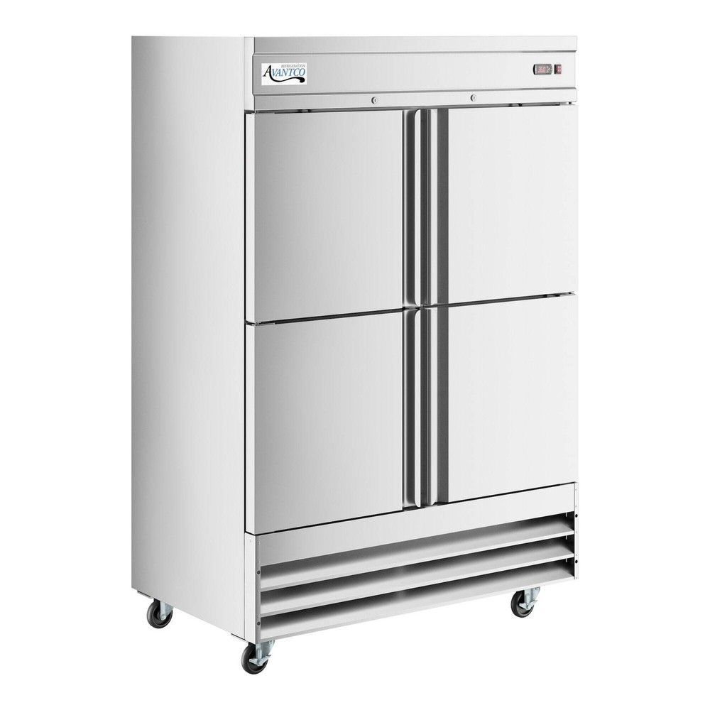 54" Stainless Steel Solid Half Door Reach-In Refrigerator