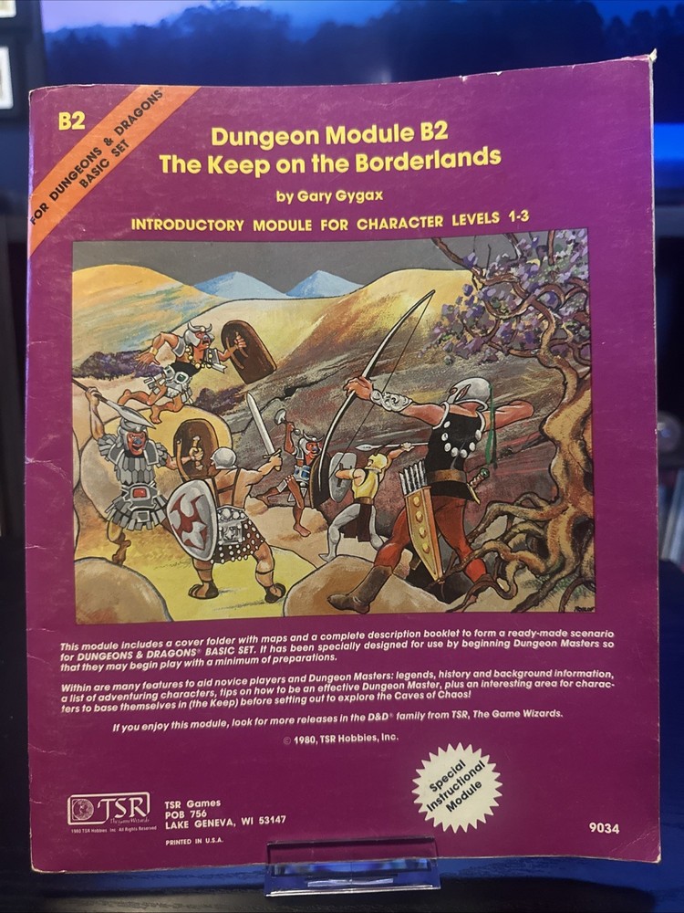 D&D Dungeon Module B2 The Keep On The Borderlands 9034 Copyright 1981