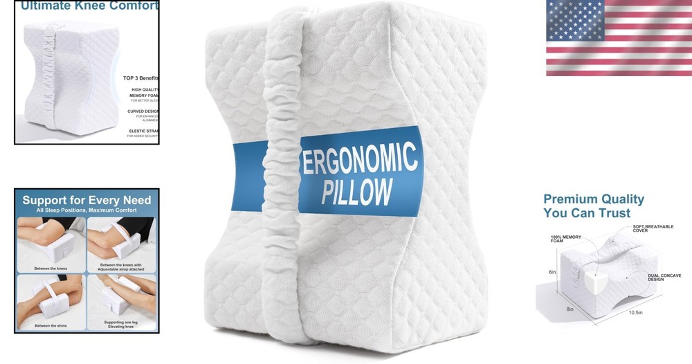 Soft Washable Memory Foam Leg Pillow – Essential Relief for Side & Back Sleepers