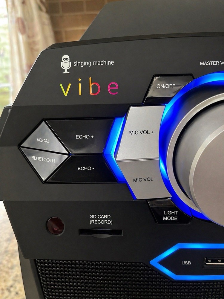 The Singing Machine Vibe Bluetooth Karaoke System w/ Mic, Echo, USB/SD, Black