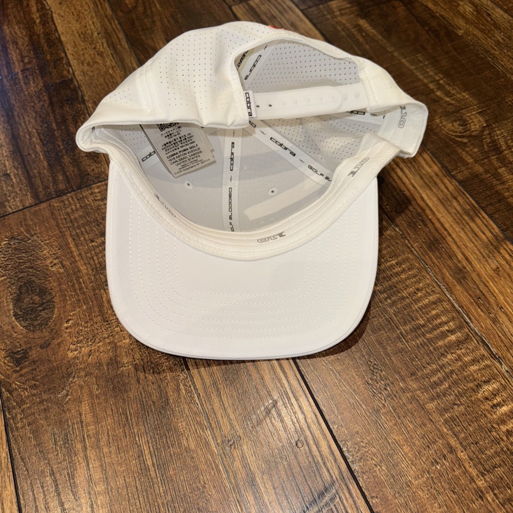 Tour Tech Cap White/Orange Adjustable Snapback Golf Hat/Cap