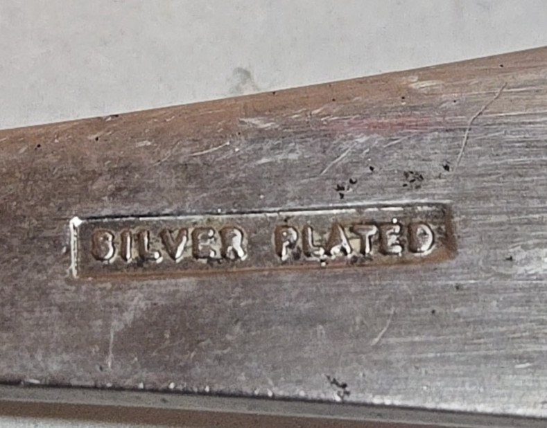 Vintage Sheffield England Silverplated Ornate Serving Spoon