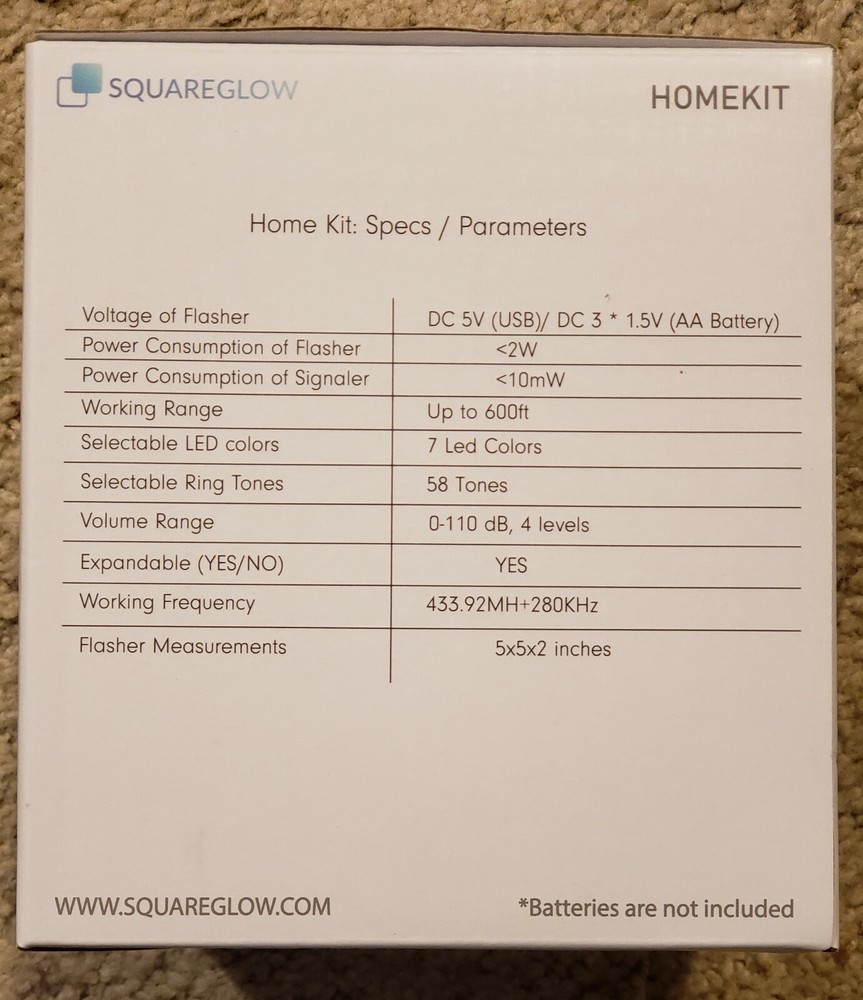 SQUAREGLOW - Home Kit with two 10ft Micro USB [6 Items]