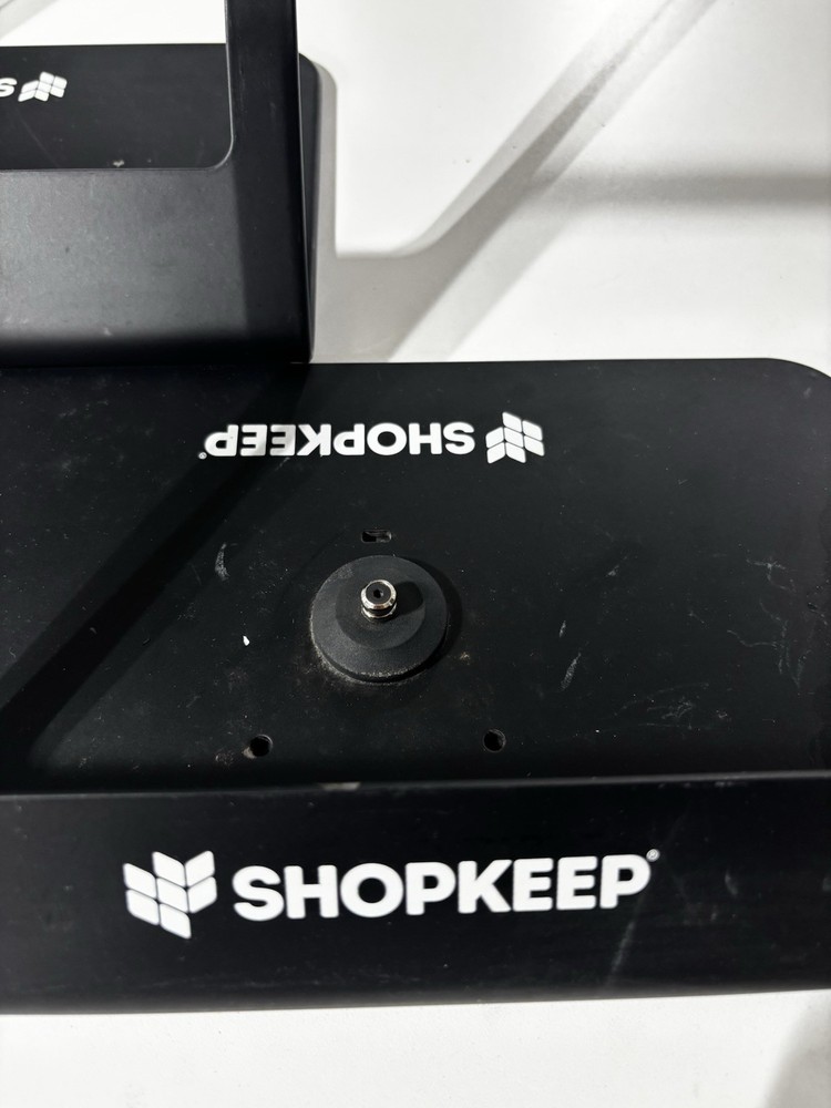 Two Shopkeep POS iPad Stand Heckler Design w/ Pivot Table Base