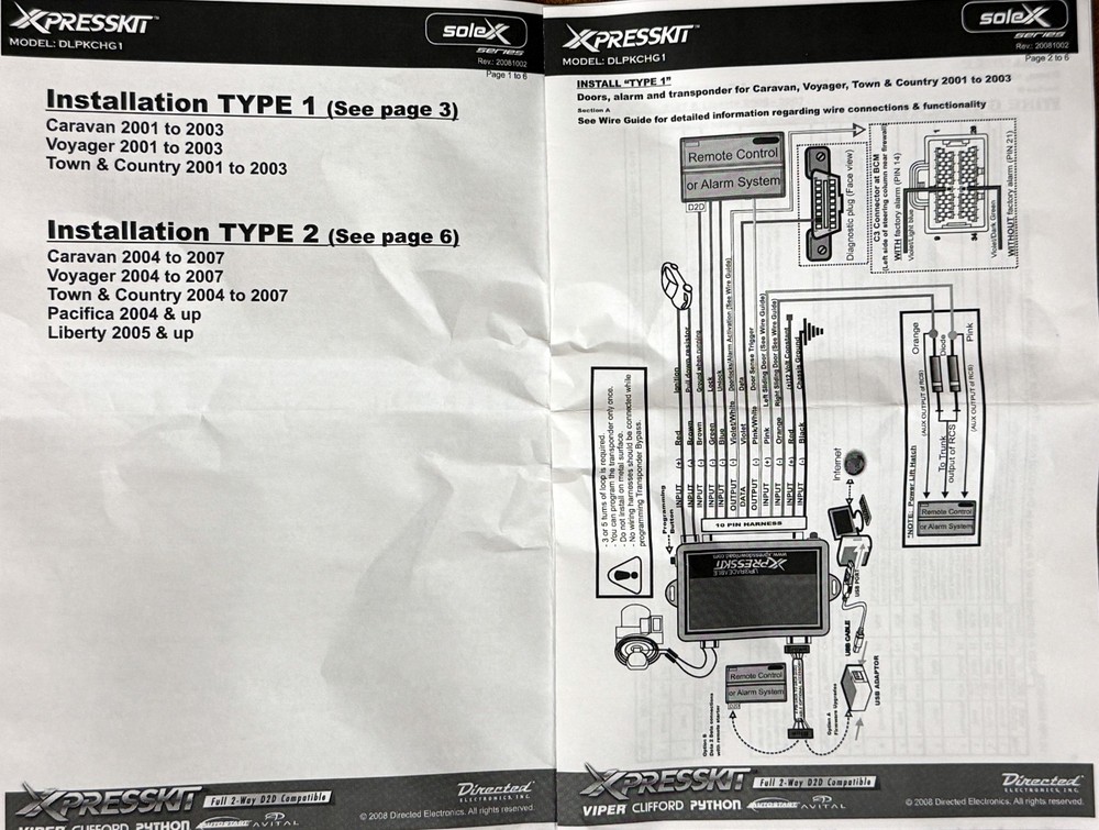 Directed Xpresskit DLPKCHG1 Door Lock CANBUS Interface, Select 2001-09 Chrysler