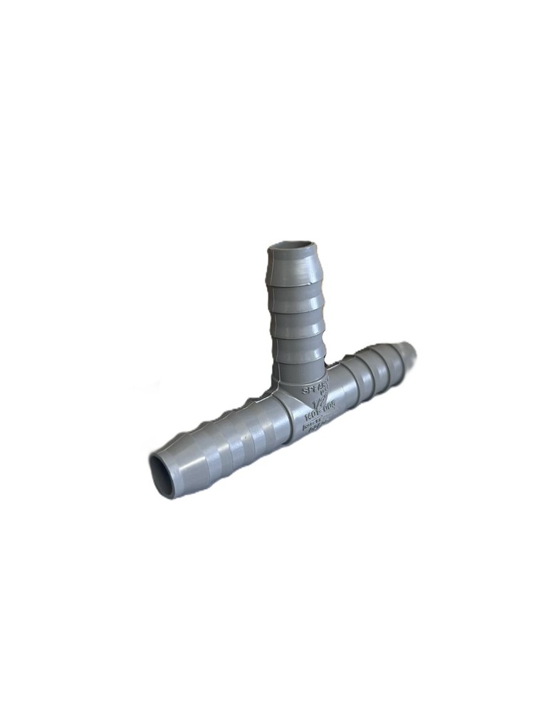 1/2" Barbed PVC Tee (Insert x Insert x Insert)