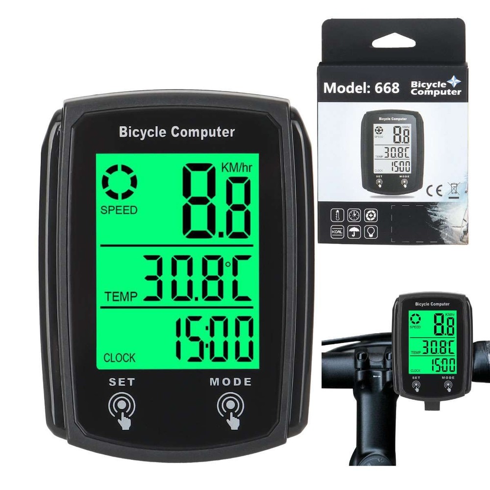 2pcs Bike Bicycle Speedometer Cycle Digital Odometer Computer Waterproof LCD