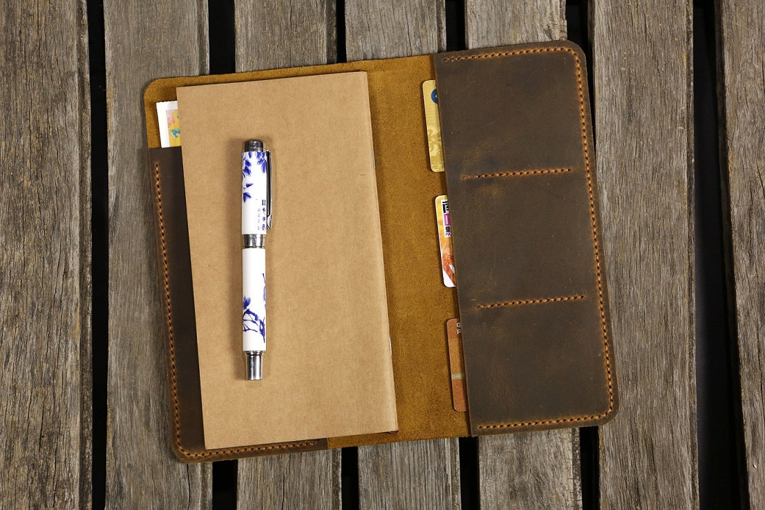 Personalized leather midori travelers notebook / midori style leather journal