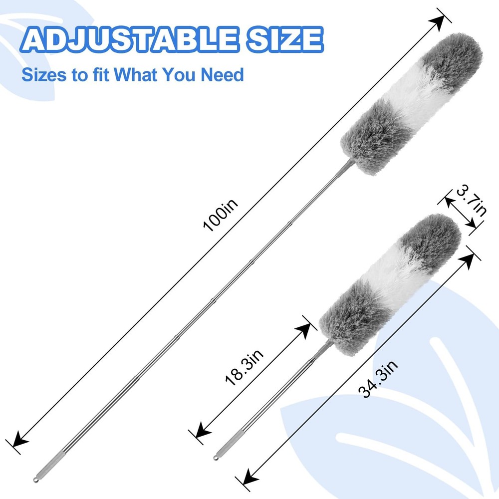 Dusters for Cleaning,Feather Duster with Extension Pole,Ceiling Fan Cleaner D...