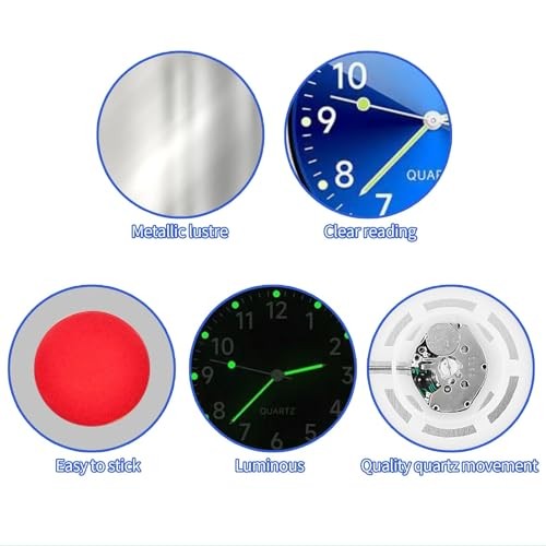 Mini Car Clock Stick on Dashboard Luminous Tiny Vent Analog 2 Black, White