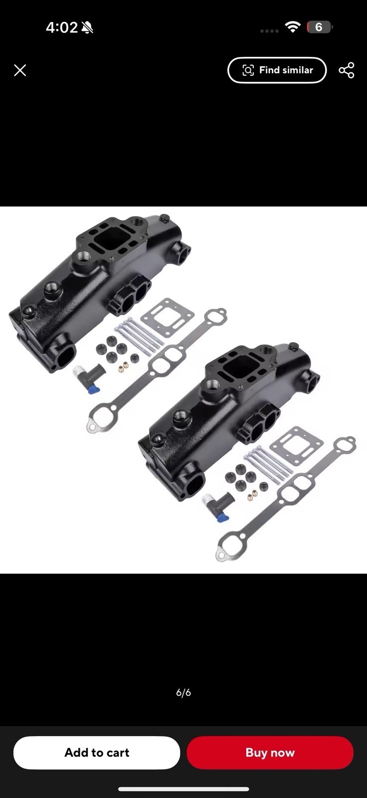 TWO Exhaust Manifolds Mercruiser 5.0l 5.7l 305 350 5.0 5.7 gm chevy marine 83-01