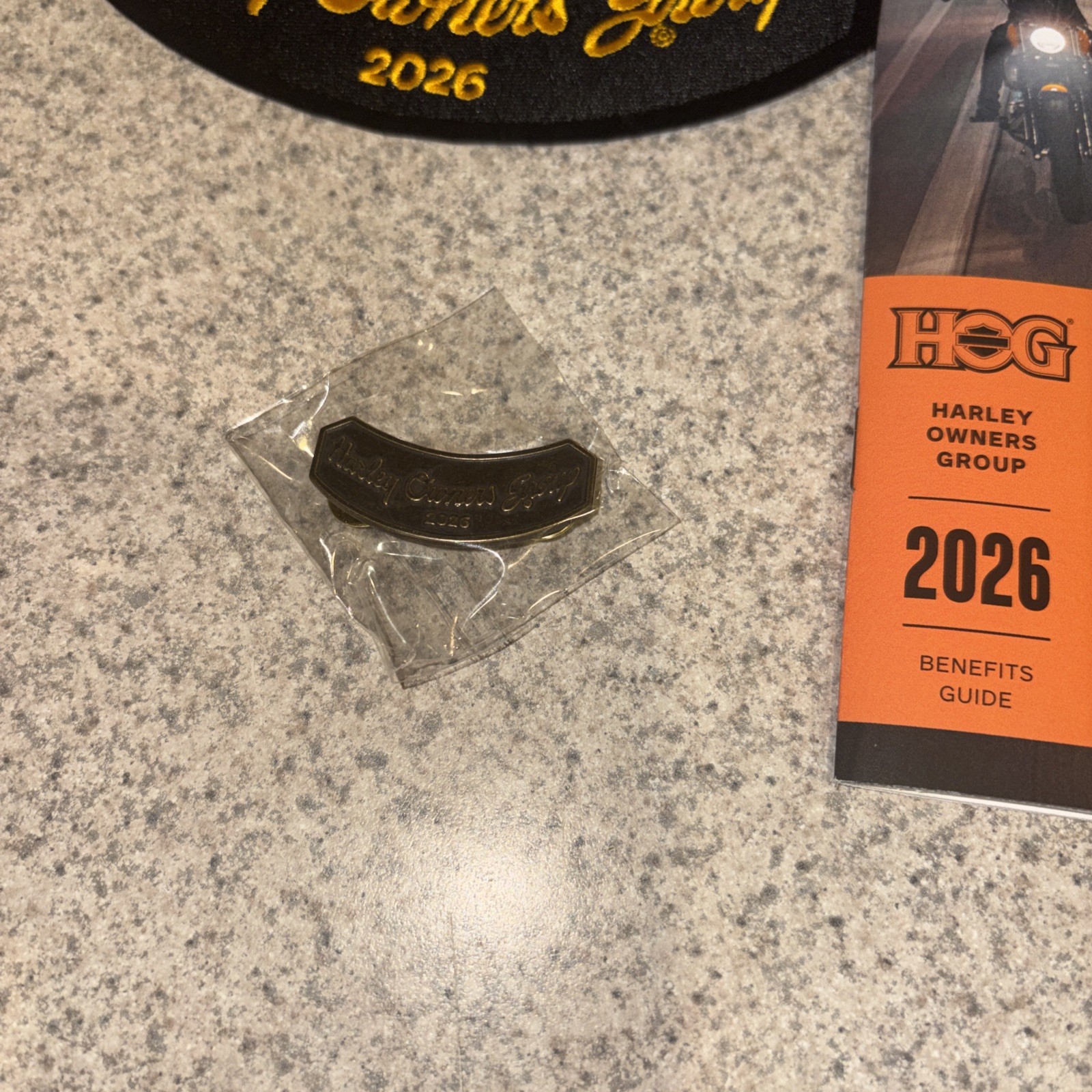 Harley-Davidson 2026 HOG Membership Packet with Pin, Patch, & Guide