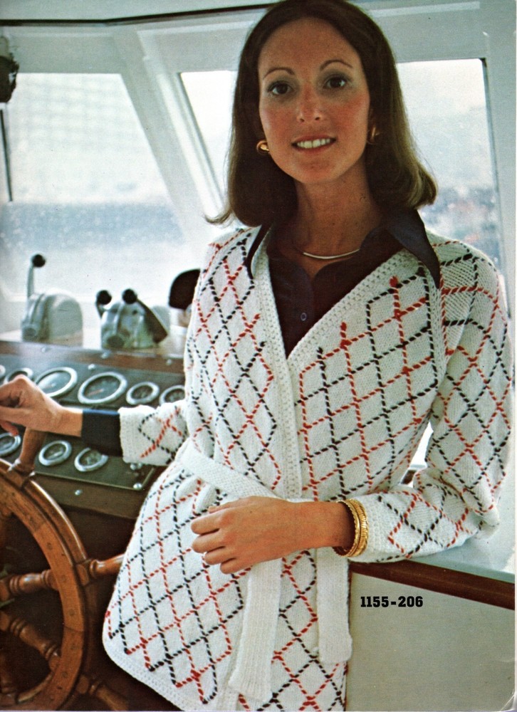 Bernat No. 206 RIGHT IN WHITE SWEATERS Knitting Pattern Leaflet