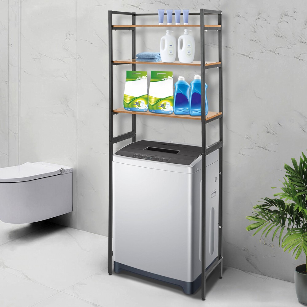 Stylish 3-Tier Freestanding Washing Machine Shelf with Ample Storage