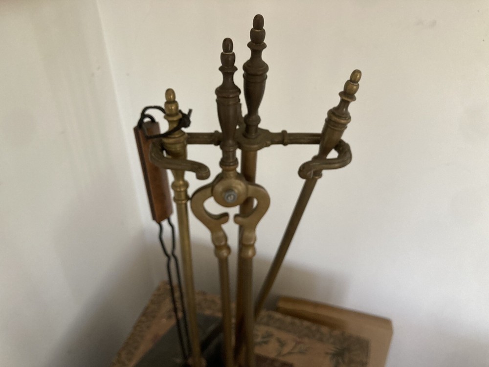 Vintage Brass Fireplace Tools 27 Inch