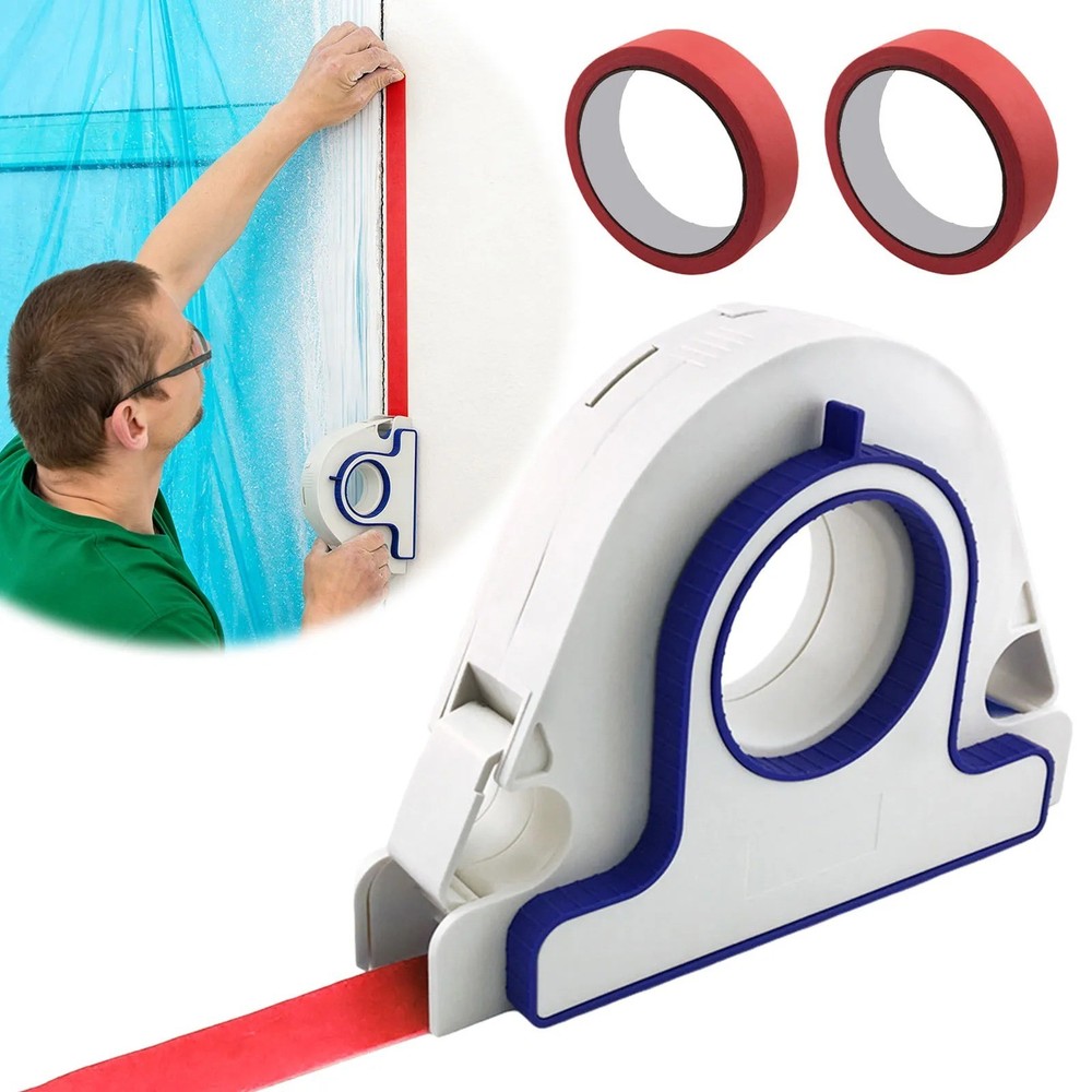 Painter Masking Tape Applicator with Corner Attachment for Window Door Frames