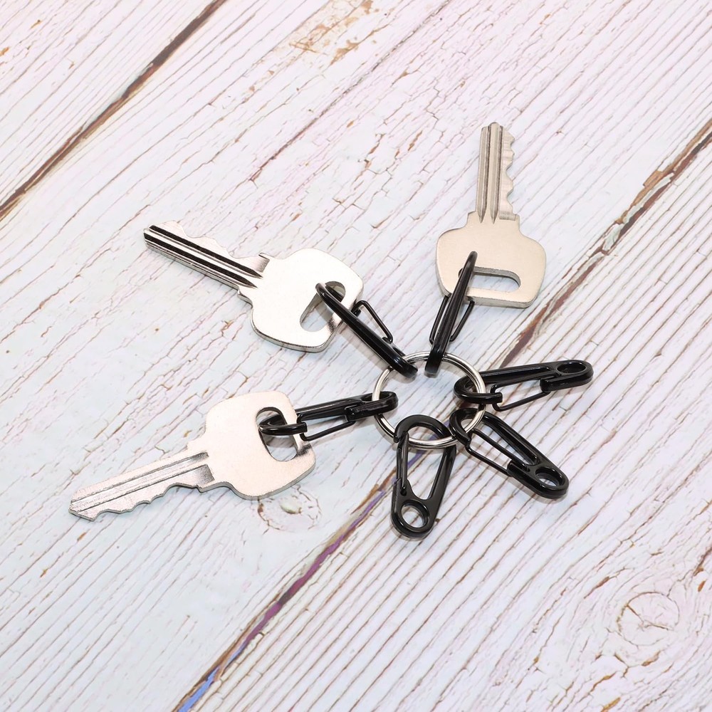 Mini Skater Tiny Alloy Clips Quick Release Paracord Keychains Spring Black
