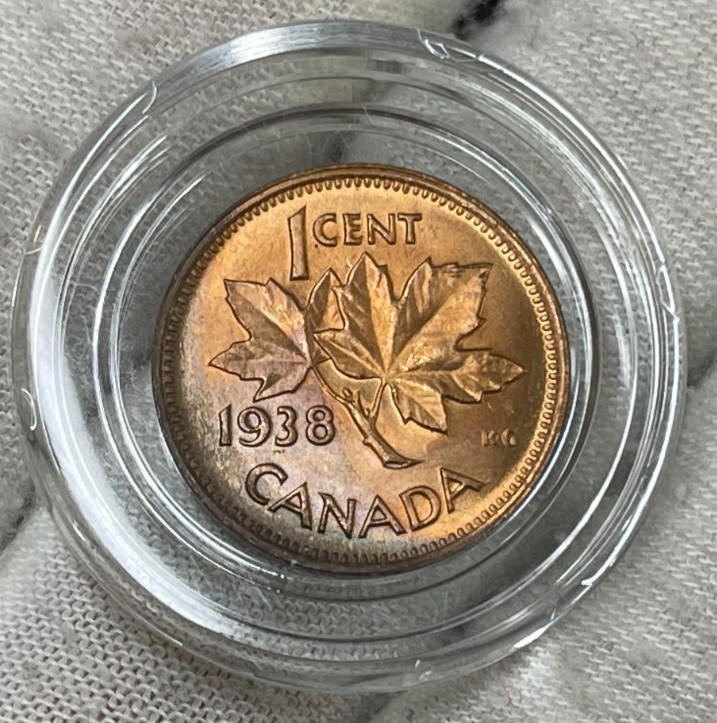 1938 Canada One Cent Coin Excellent Condition