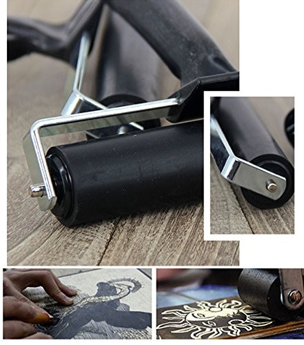 4 Inch Rubber Brayer Roller for Printmaking Manual Roller Craft Tool