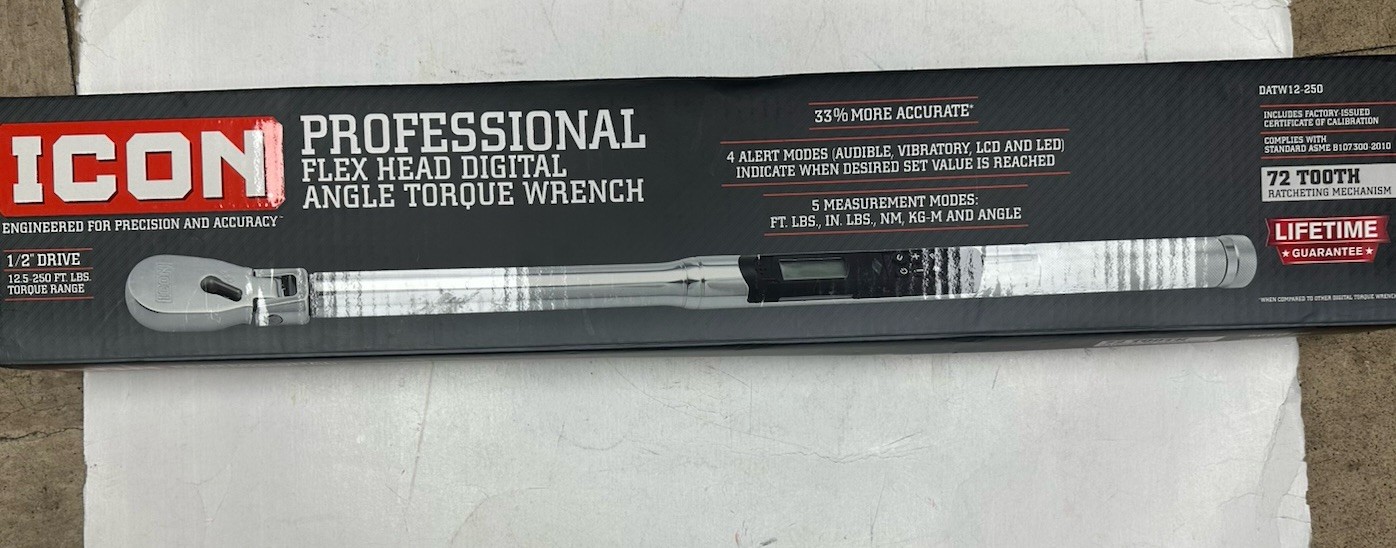 Icon DATW12-250 Flex Head Digital Angle Torque Wrench 1/2" Drive - New