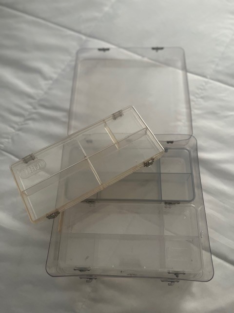 Vintage IBM branded storage cases, plastic coplymer, snap closures, hinged