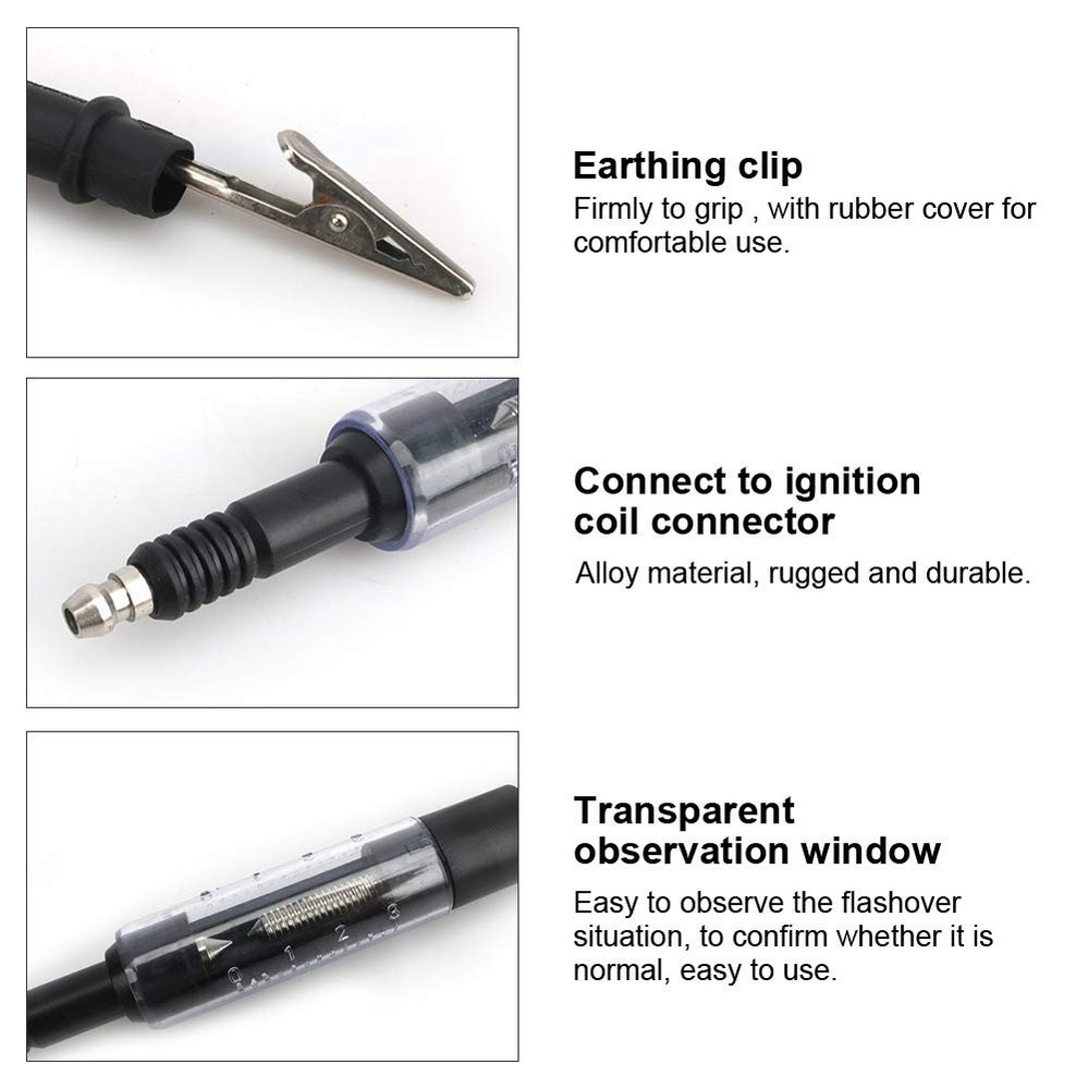 Car Spark Plug Tester, Adjustable Engine Repair Ignition System Coils Diagnostic Det...