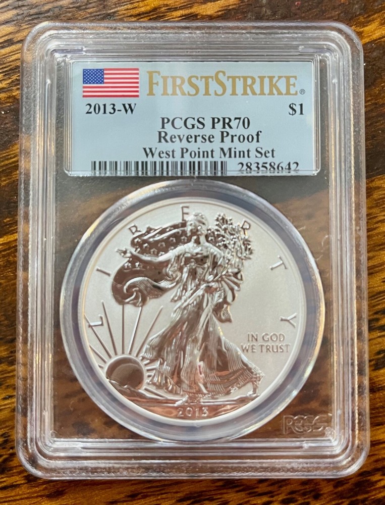 2013-W $1 Silver Eagle Reverse Proof West Point Mint Set PCGS PR70 First Strike!