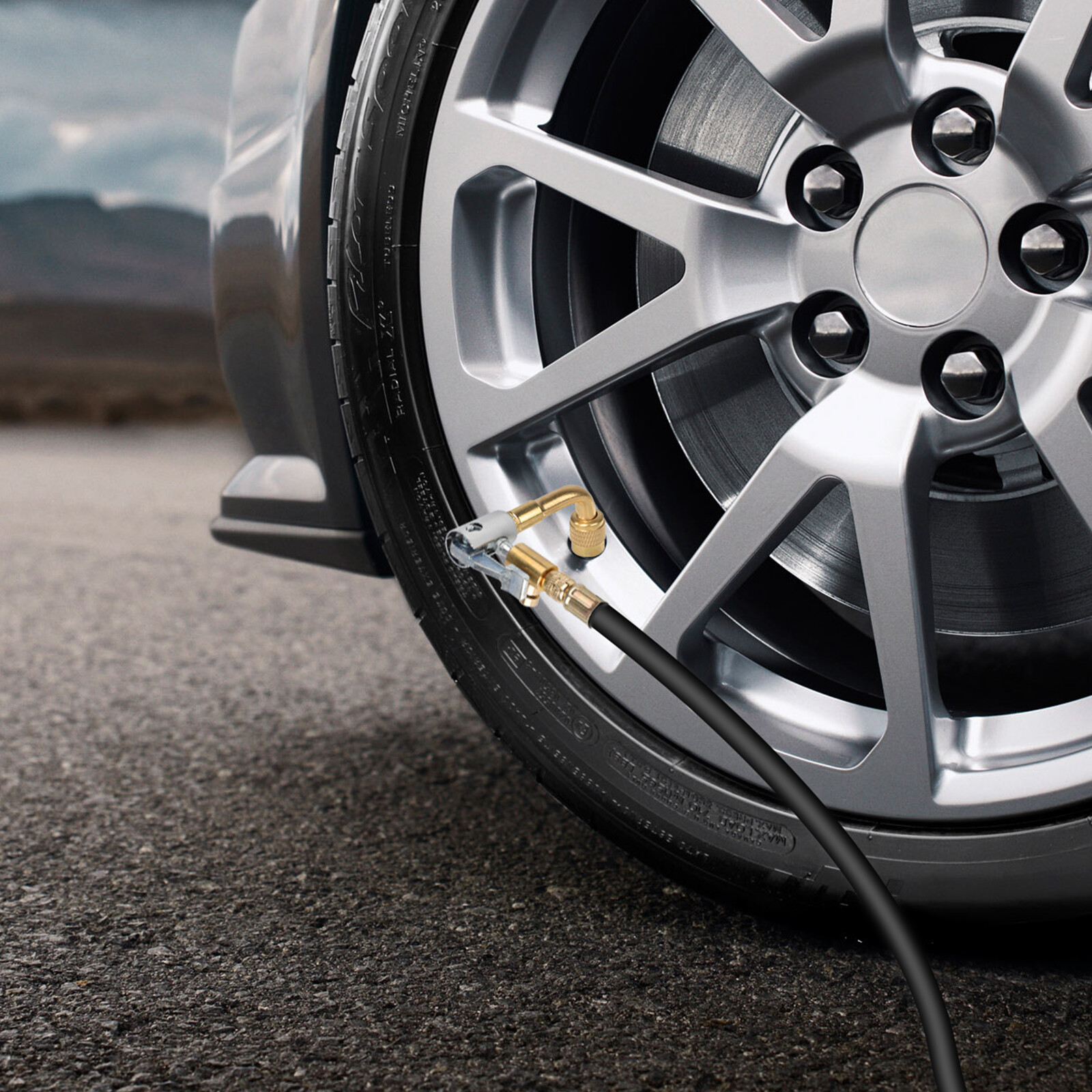 10pcs Universal Tire Valve Extension Kit w/ Hose & Angles Stem Extender Car Bike