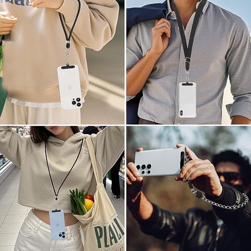 Phone Tether Tab for iPhone, 4 Pack Metal Lanyard Patch, Lanyard Strap