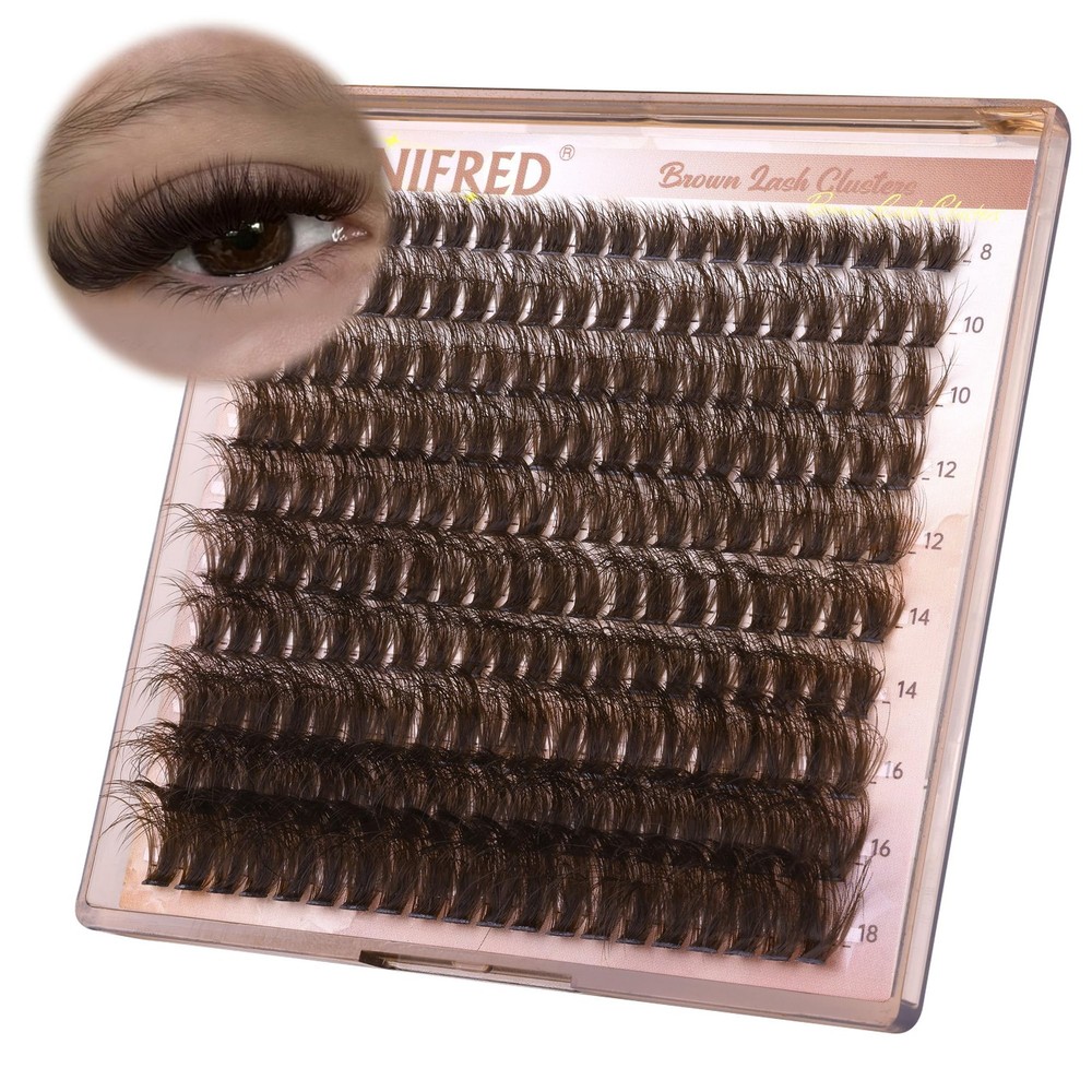 Brown Lash Clusters Dark Individual Lashes Wispy Thick Volume