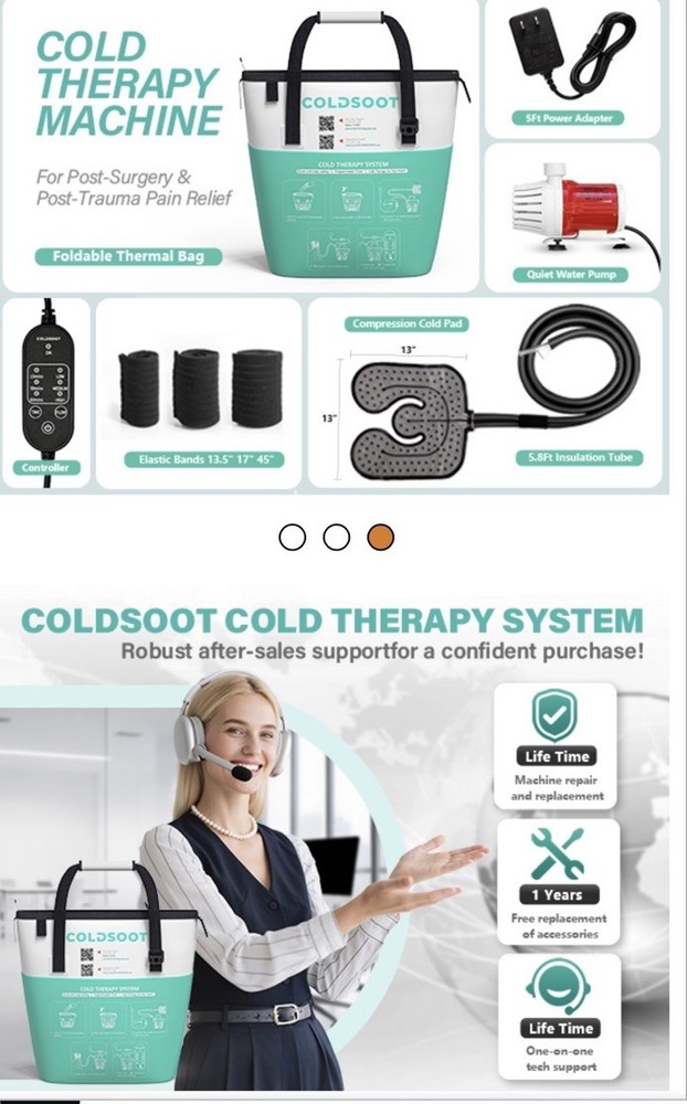 Cold Therapy Machine w/Timer, Compact and Portable Ice Machine for Knee After Su