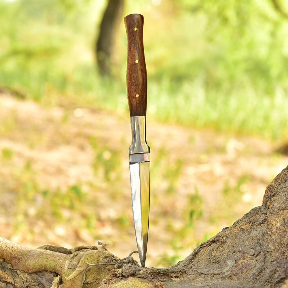 CUSOM Handmade D2 DAGGER HUNTER BOOT THROWING KNIFE WOOD HANDLE SURVIVAL