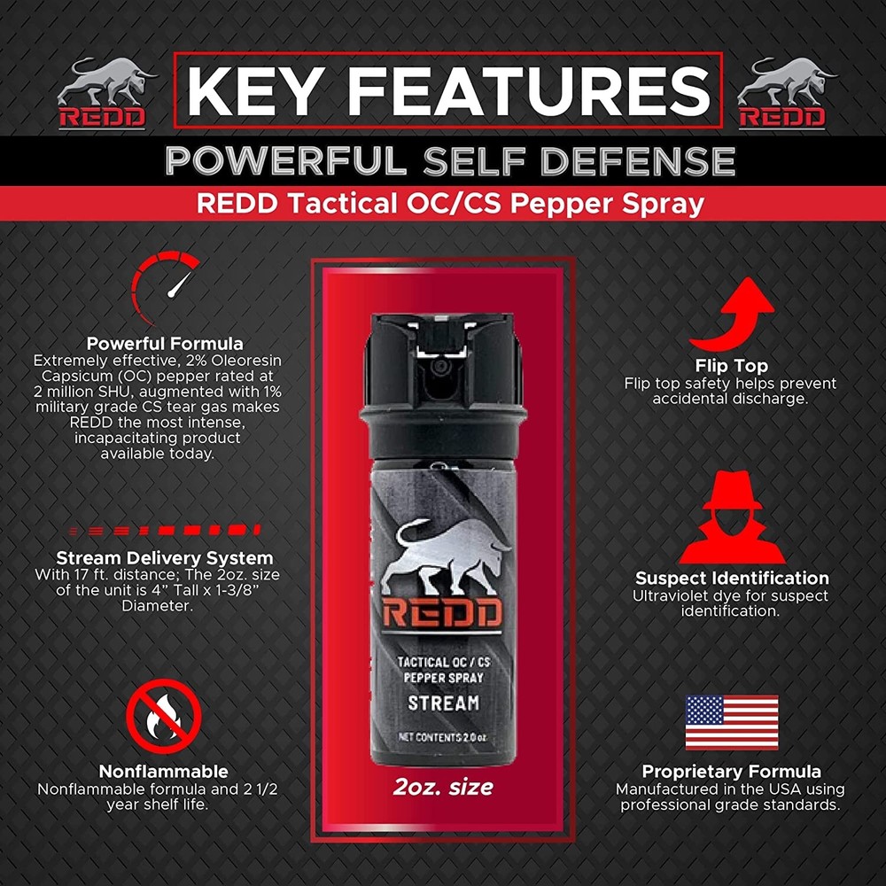 REDD, Tactical OC/CS - Flip Top Stream (2 oz) (Freeze +P)