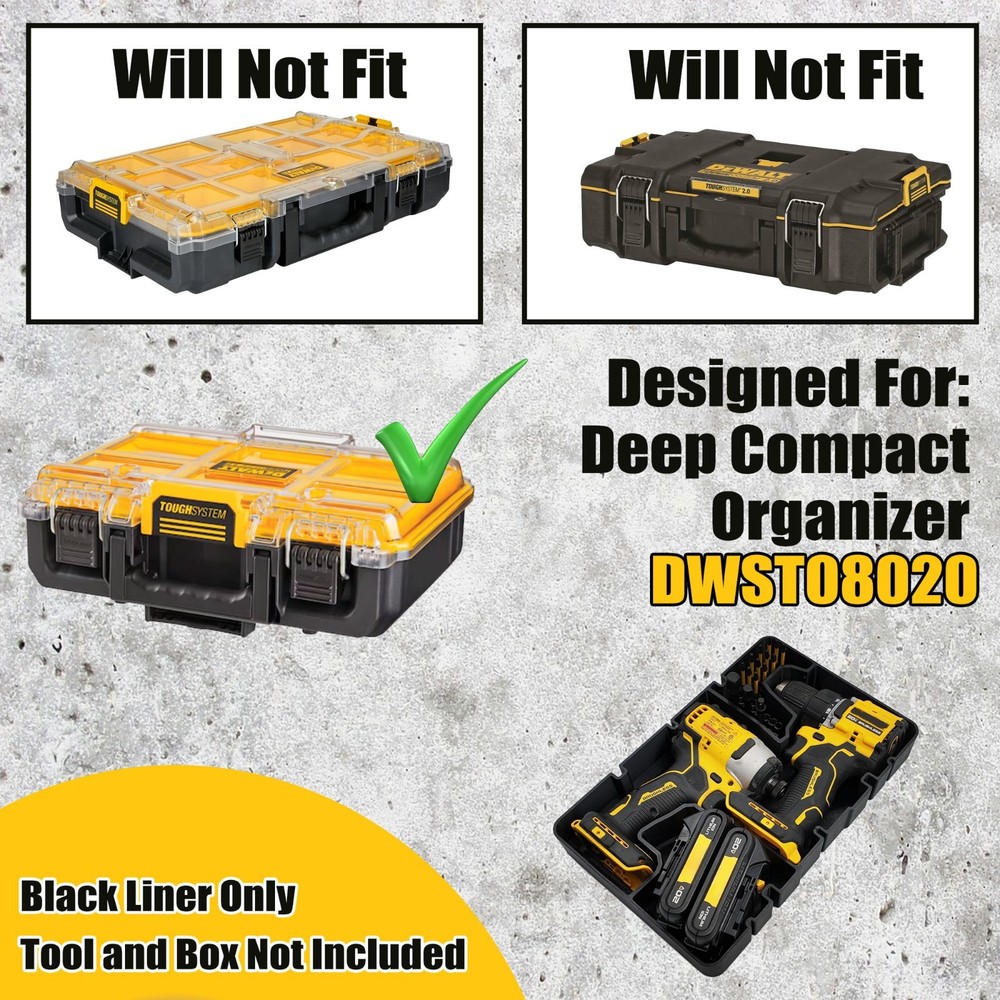 DeWalt DWST08020 Insert for DCF809 DCD794 Drill Impact Organizer Tray Holder