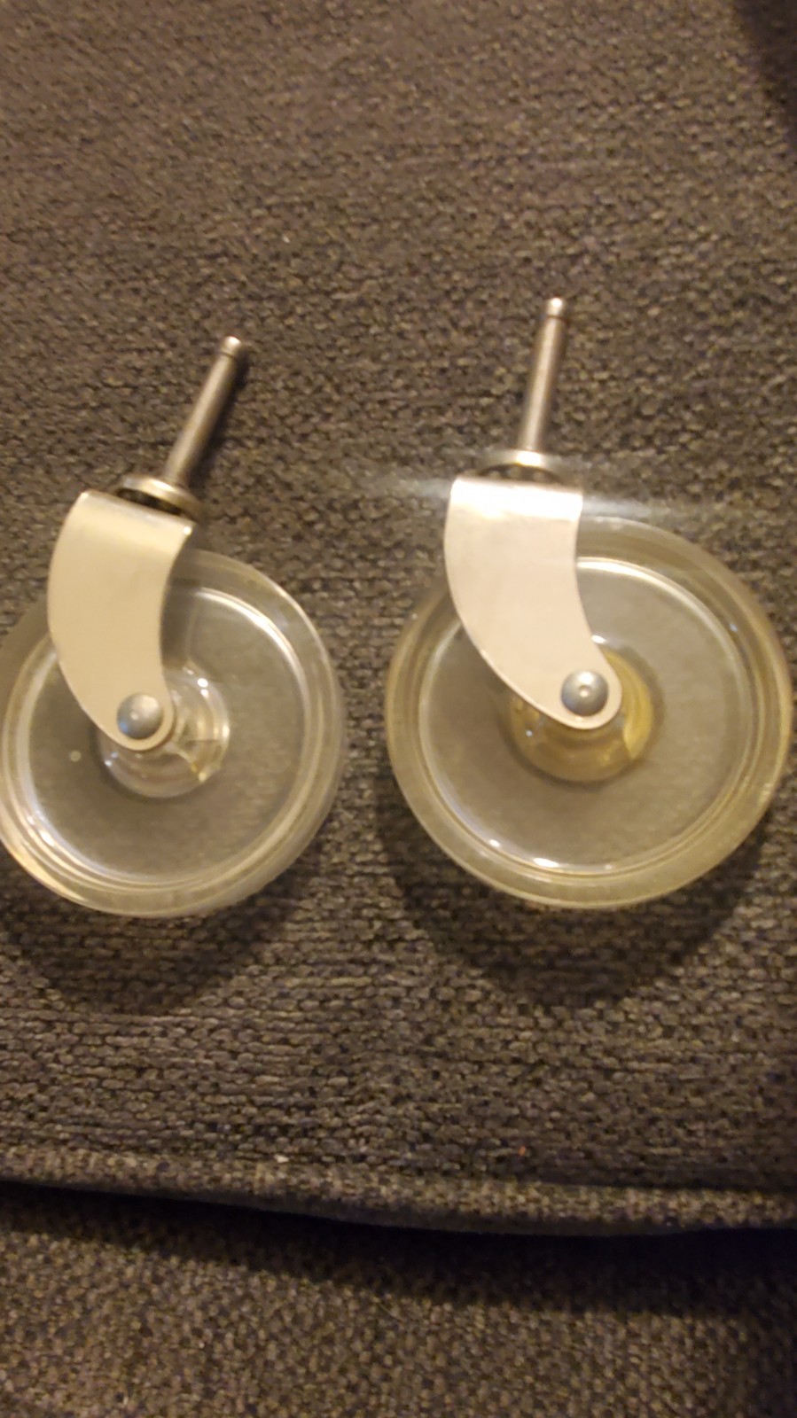 Vintage 3" MCM Clear Caster Wheels - Set of 4