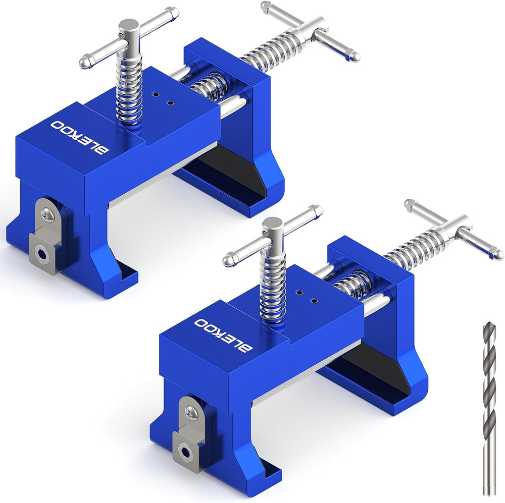 2 Pack Cabinet Clamps for Installation, Solid Drilling Tool with Pilot Hole Guid