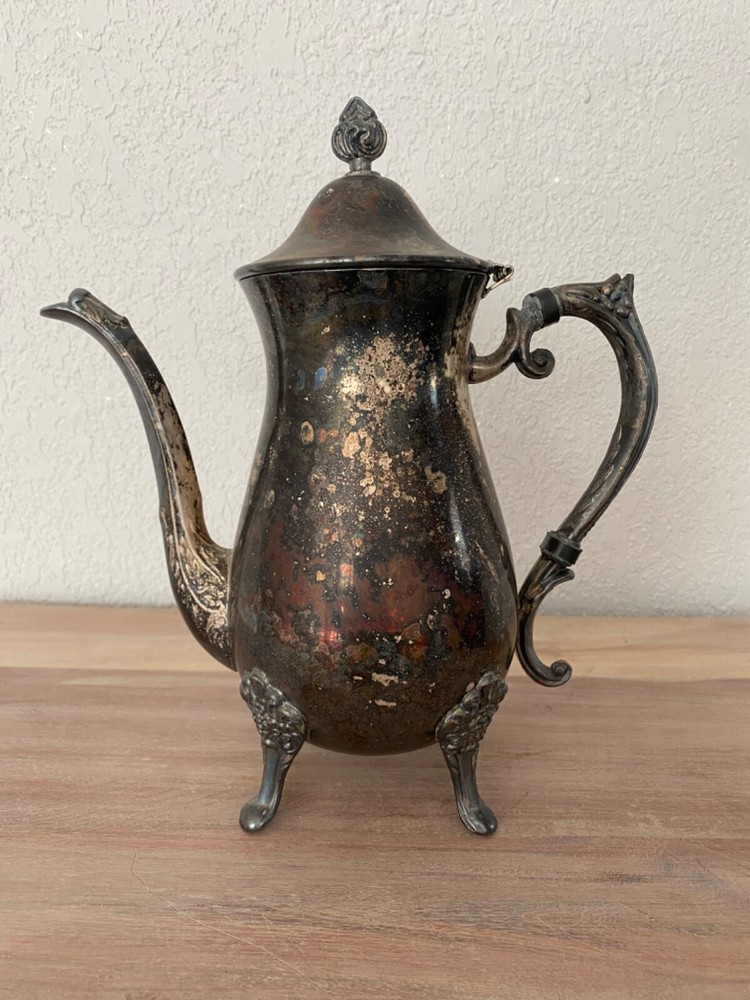 VINTAGE Leonard Silverplate 5 Pc. Tea Set Teapot, Lidded Sugar, Creamer & Tray