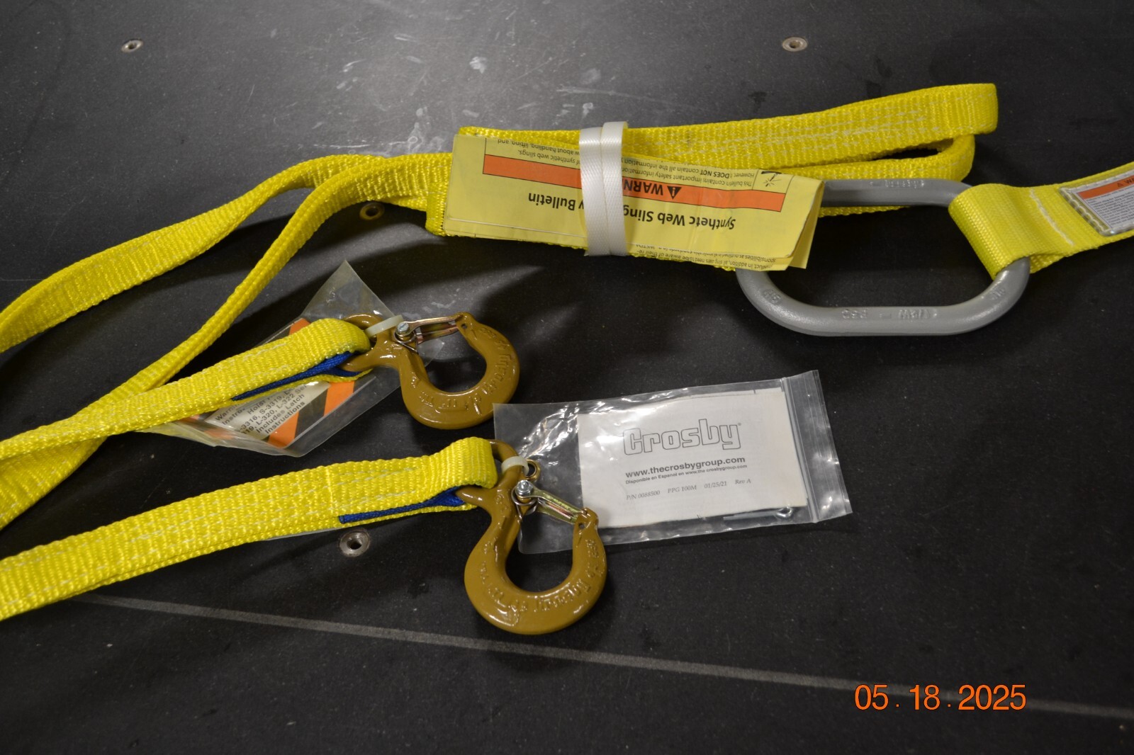 Two Leg Nylon Web Spreader w 1/2" Alloy Link x 6 ft Spreader Crane 1 ton Hooks