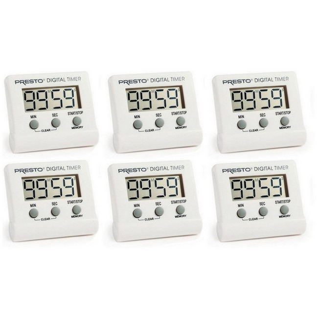 Presto 04213 Electronic Digital Timer 6 Pack