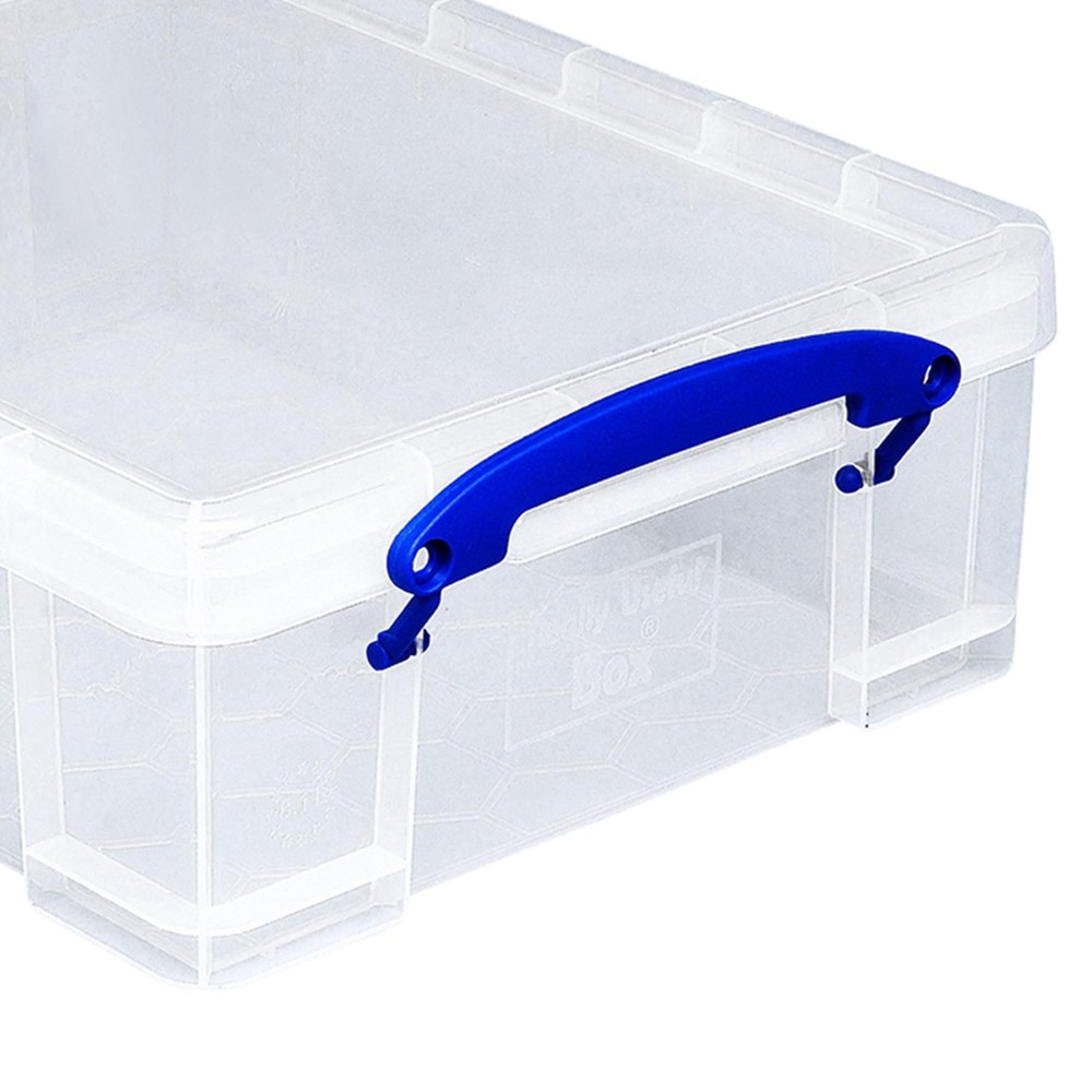 Really Useful Box 4 Pack Storage Bins, Clear Plastic Stackable Organizing Tot...