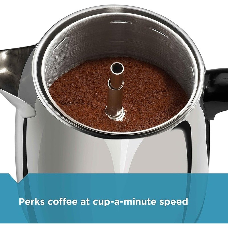 Stainless Steel Percolator 8 Cup Automatic Keep Warm Fast Brewing Coffee Maker