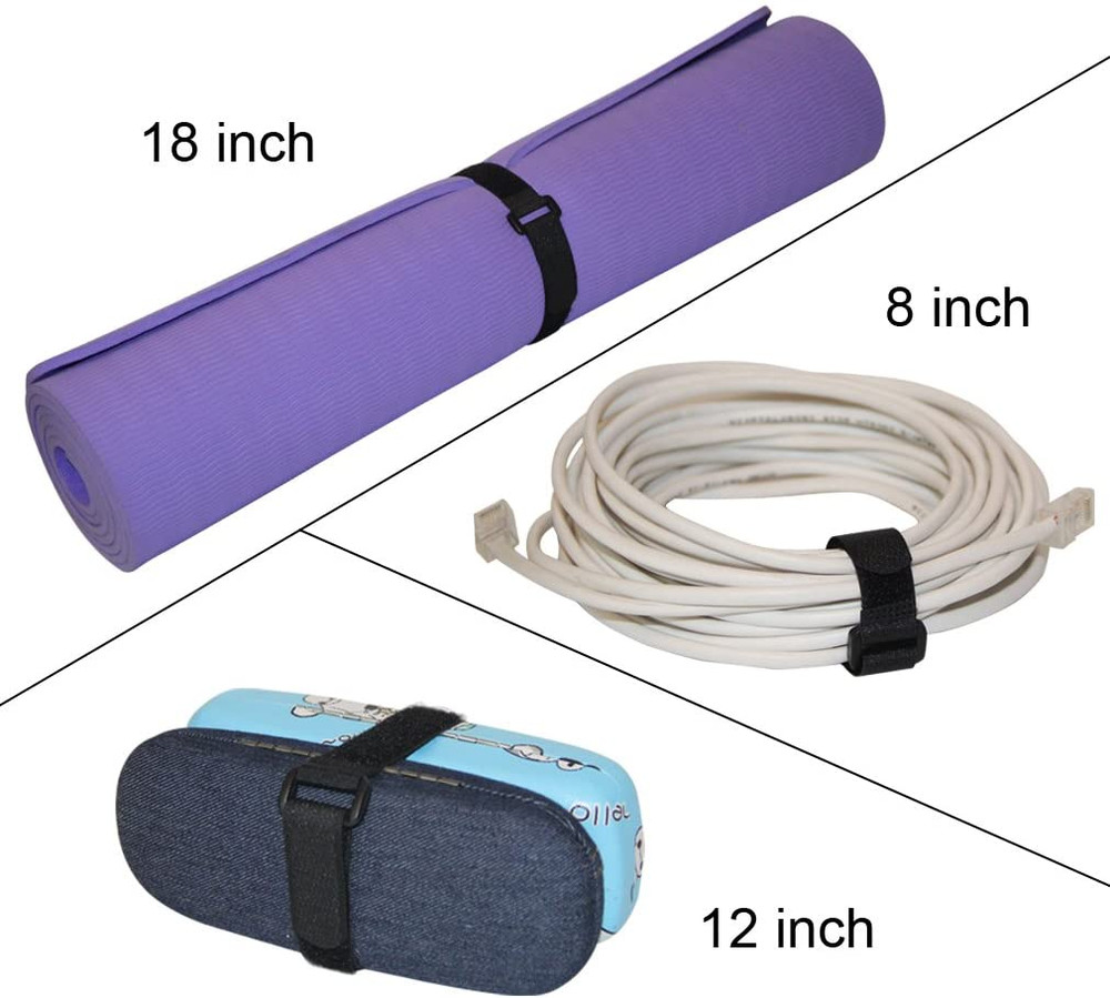 [16 Pack] 1 X 18" Hook and Loop Reusable Fastening Nylon Cable Securing Straps,