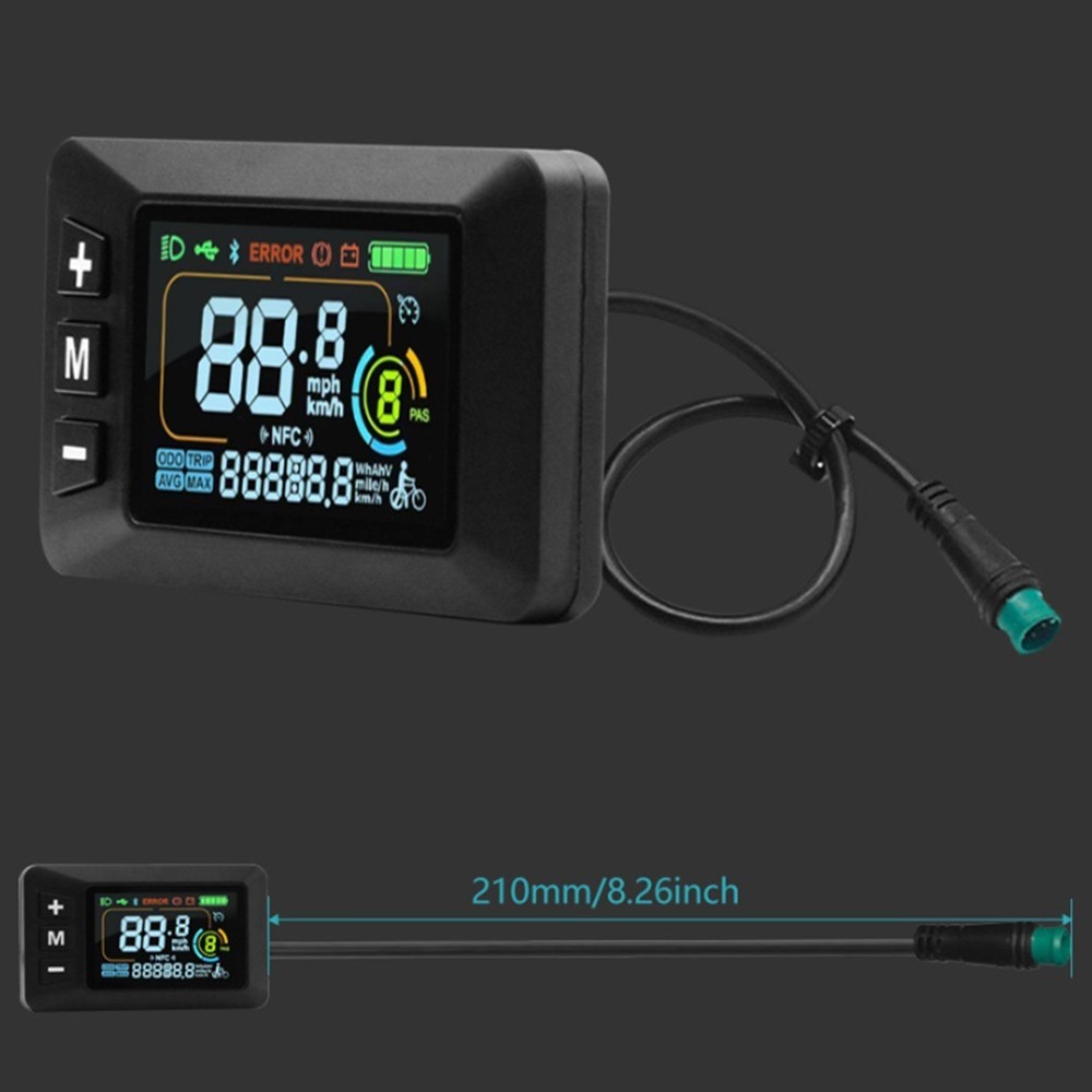Advanced E Bike Display Compatible with Various Voltage Systems and Cables