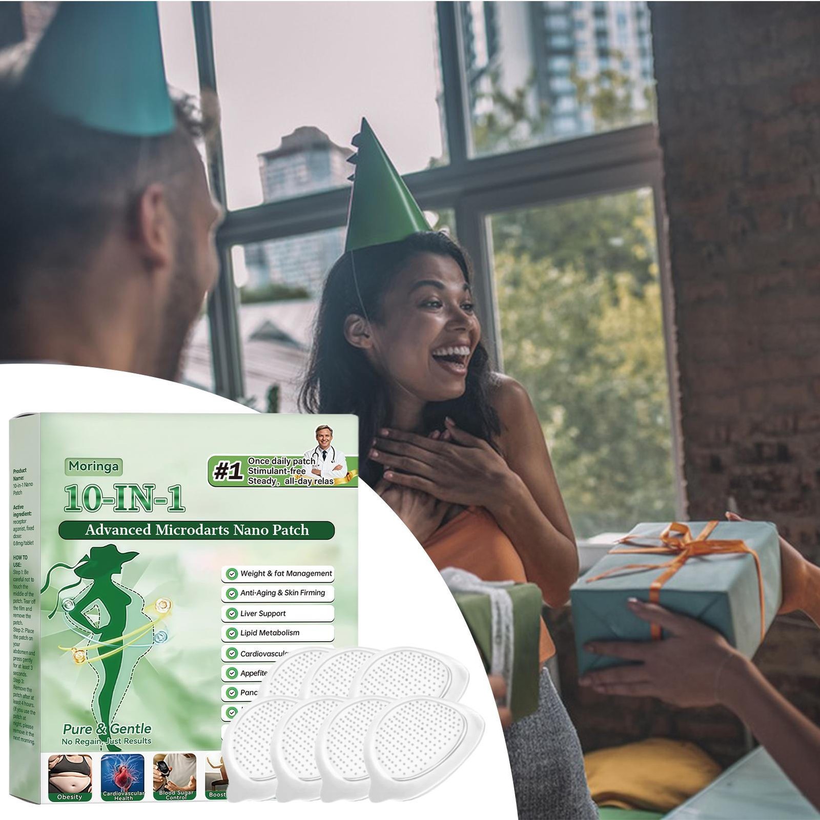 Moringa Berberine x NAD+ 10-in-1 Nano Microneedle Patch