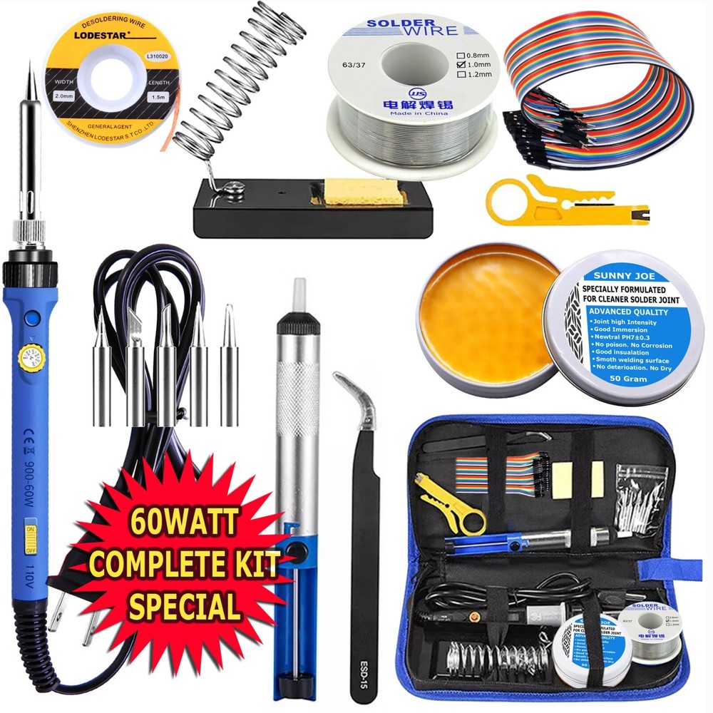 Soldering Iron Flux Paste Pump Wire Tips Holder Combo SMD BGA Electronics