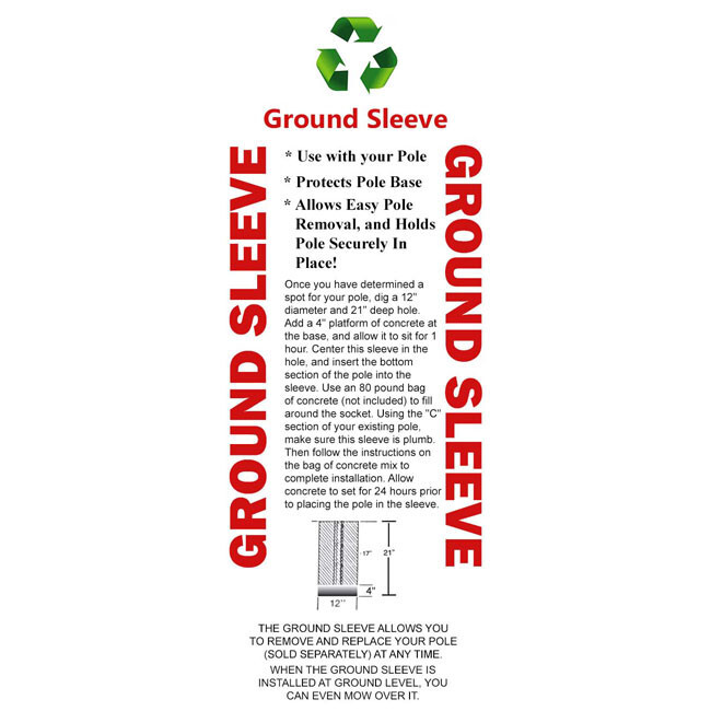 S&K Telescoping Bat House Pole with Ground Socket, 15'